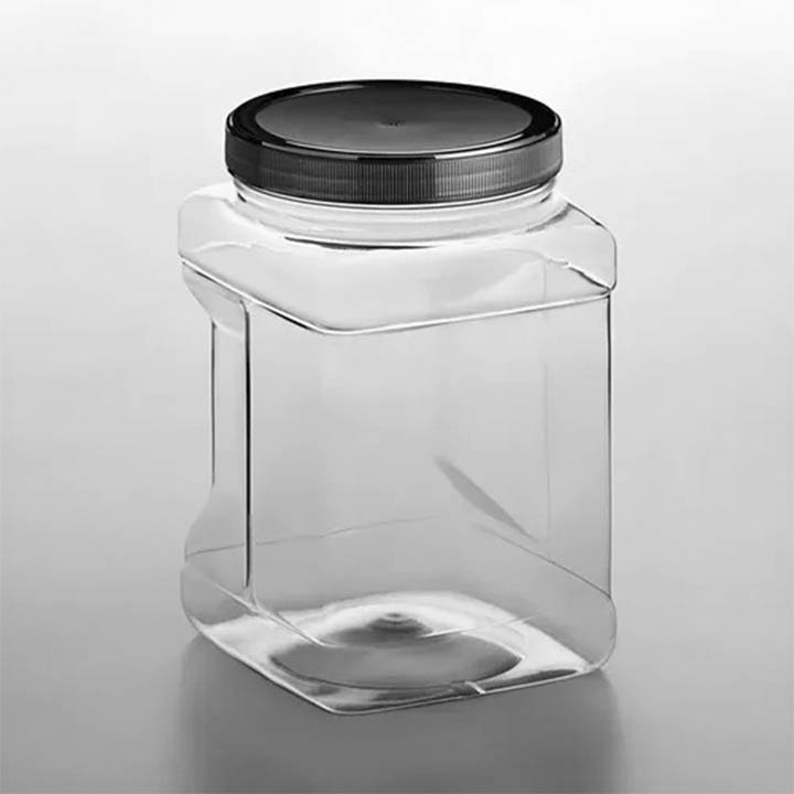Frasco Plastico Transparente cuadrado c/tapa 1500 ml